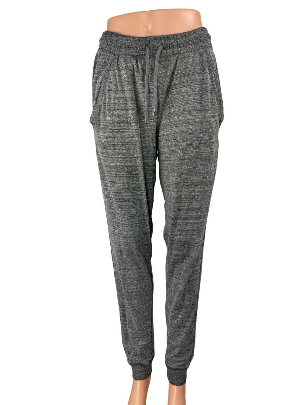 Ivy Park Women's Gray Heather Drawstring Tapered Trousers Sweatpants Joggers S